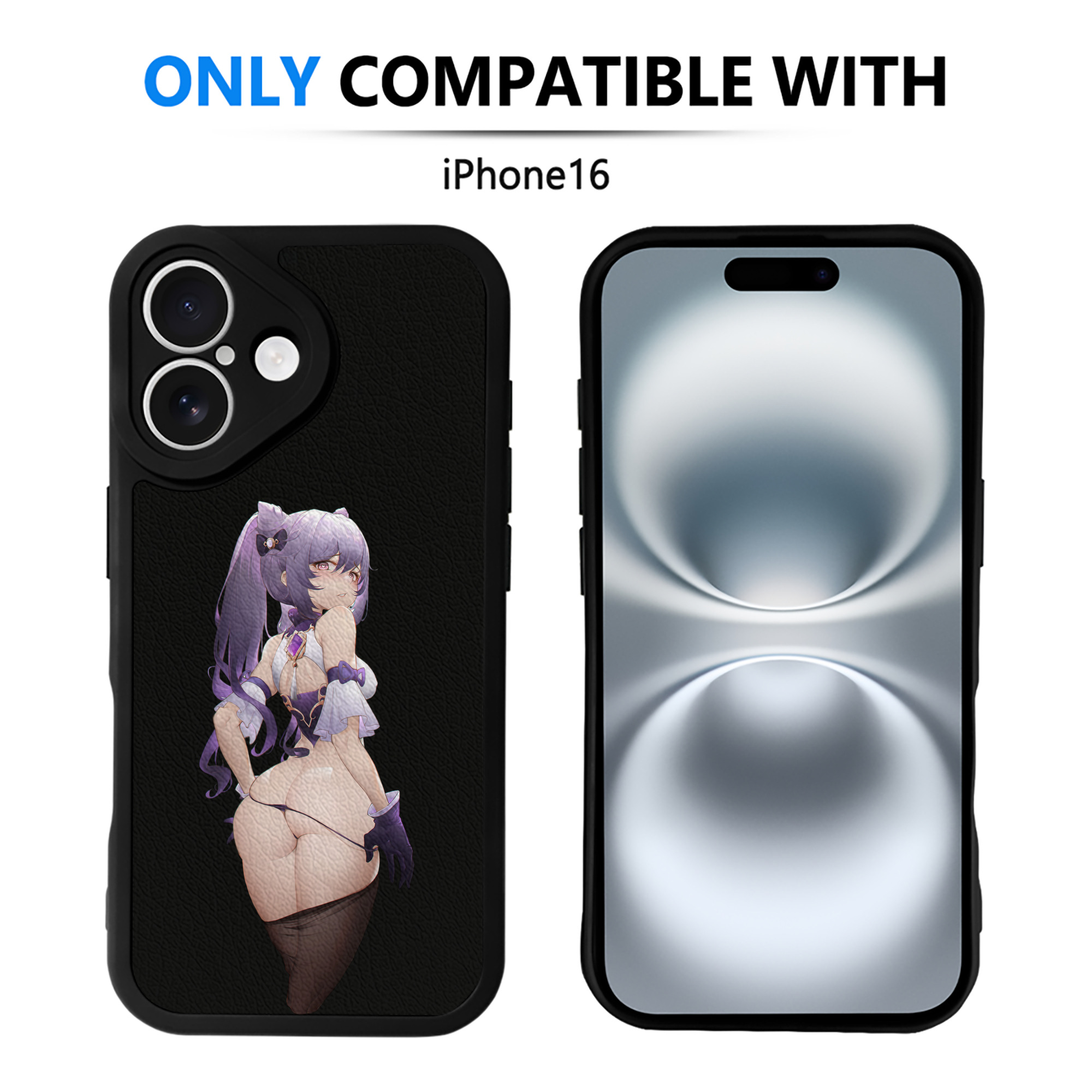げんし神 刻晴 こくせい genshin Kokusei 【iPhone 16シリーズ対応】シリコンスマホケース（レザー調） 材質：シリコン